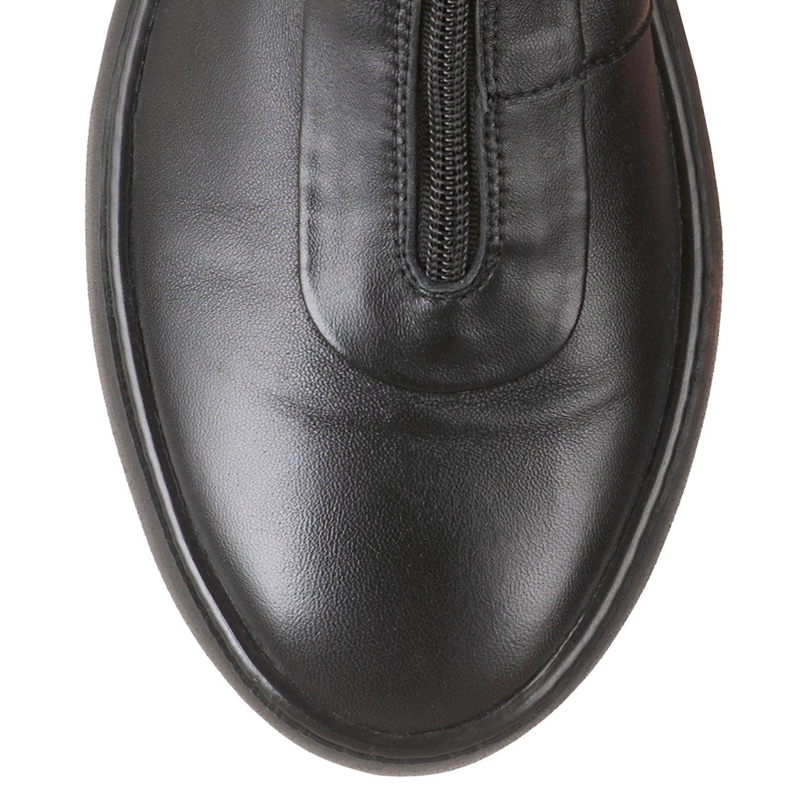 Högl Black Dylan Smooth Leather Front Zipper Wedge Ankle Boots