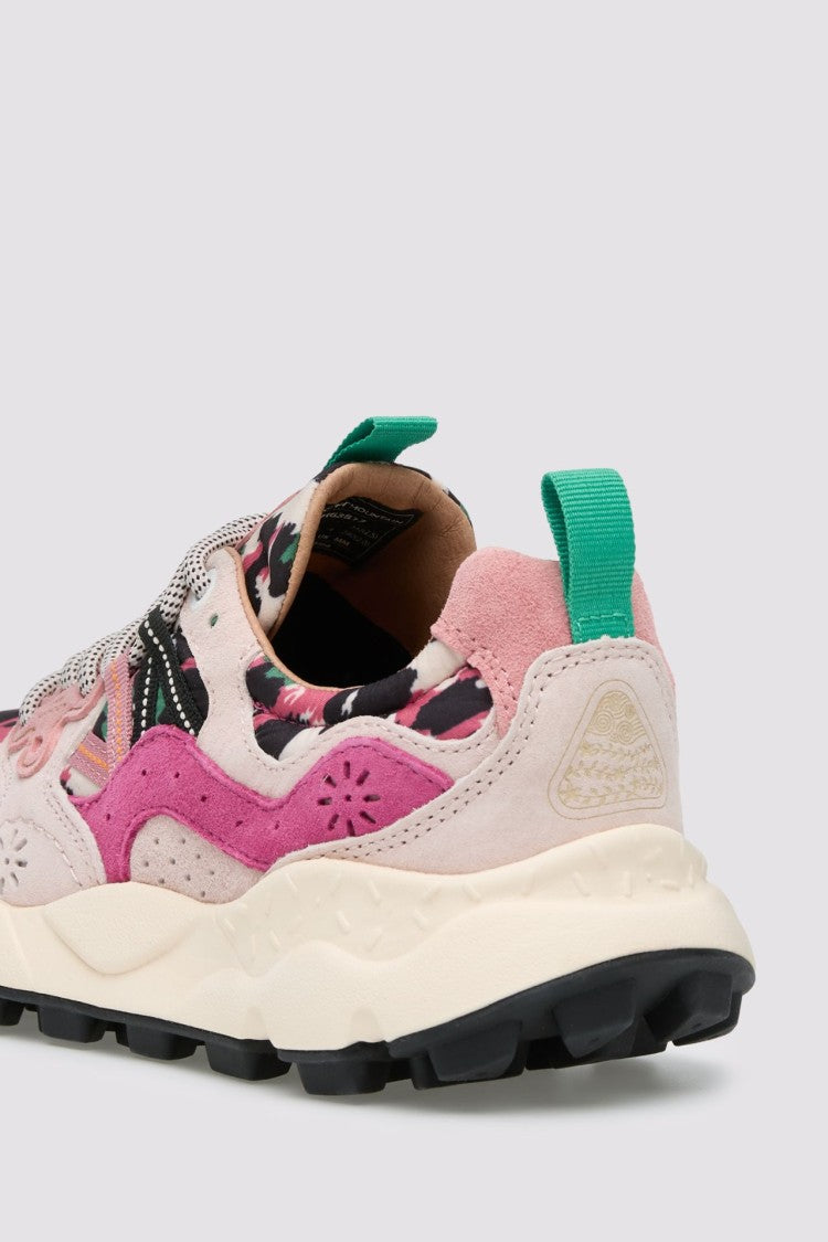 Flower Mountain Dynamic Pink And Cream Suede Sneakers