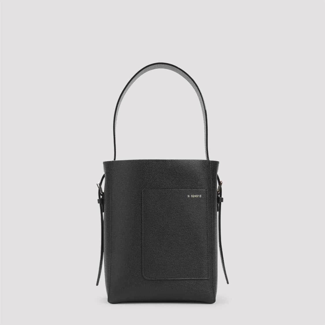 Valextra Black Calf Leather Small Bucket Bag