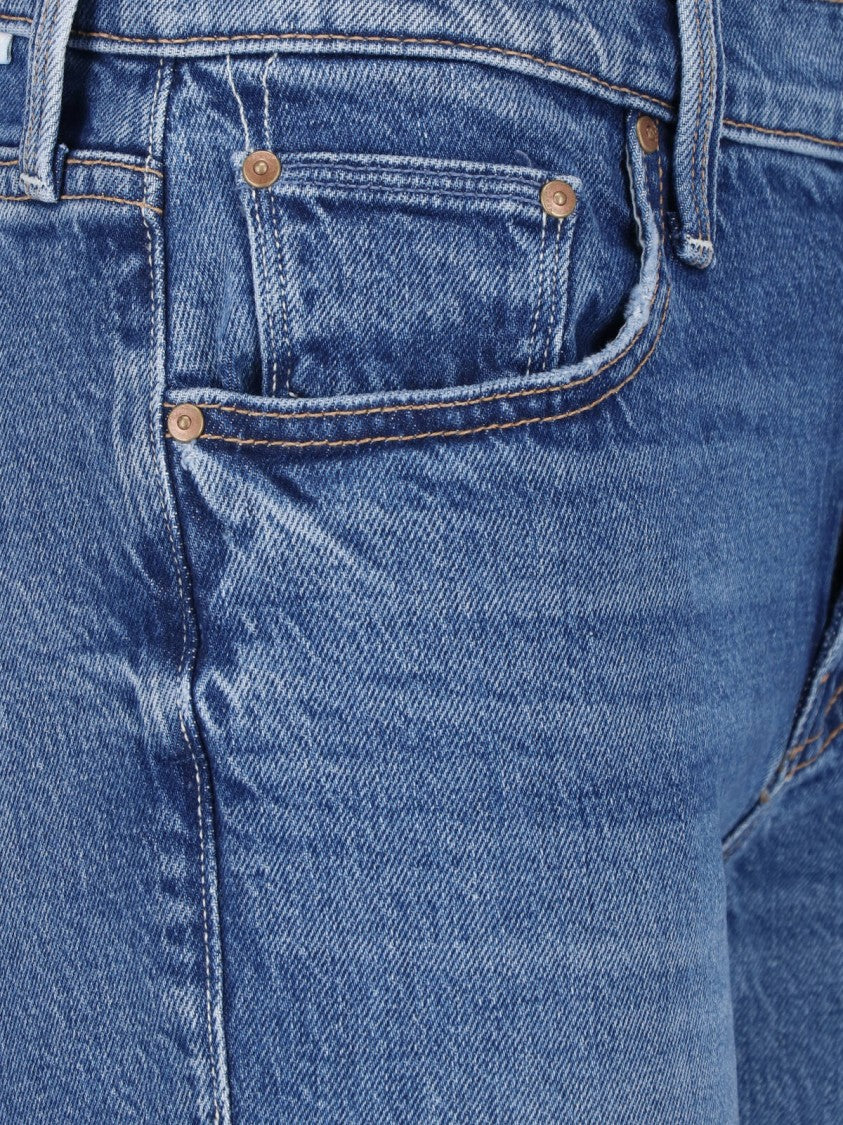 Mother Flared Denim Jeans With Low-Rise Waist And Retro Silhouette