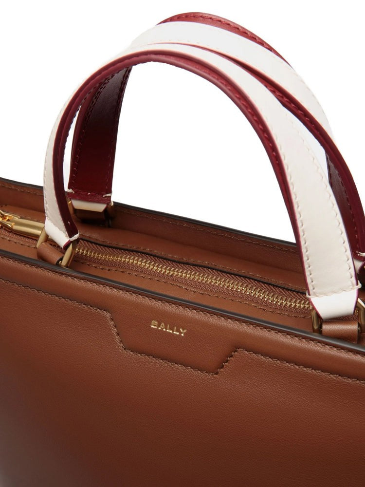 Bally Structured Leather Tote Bag With Contrasting Handles