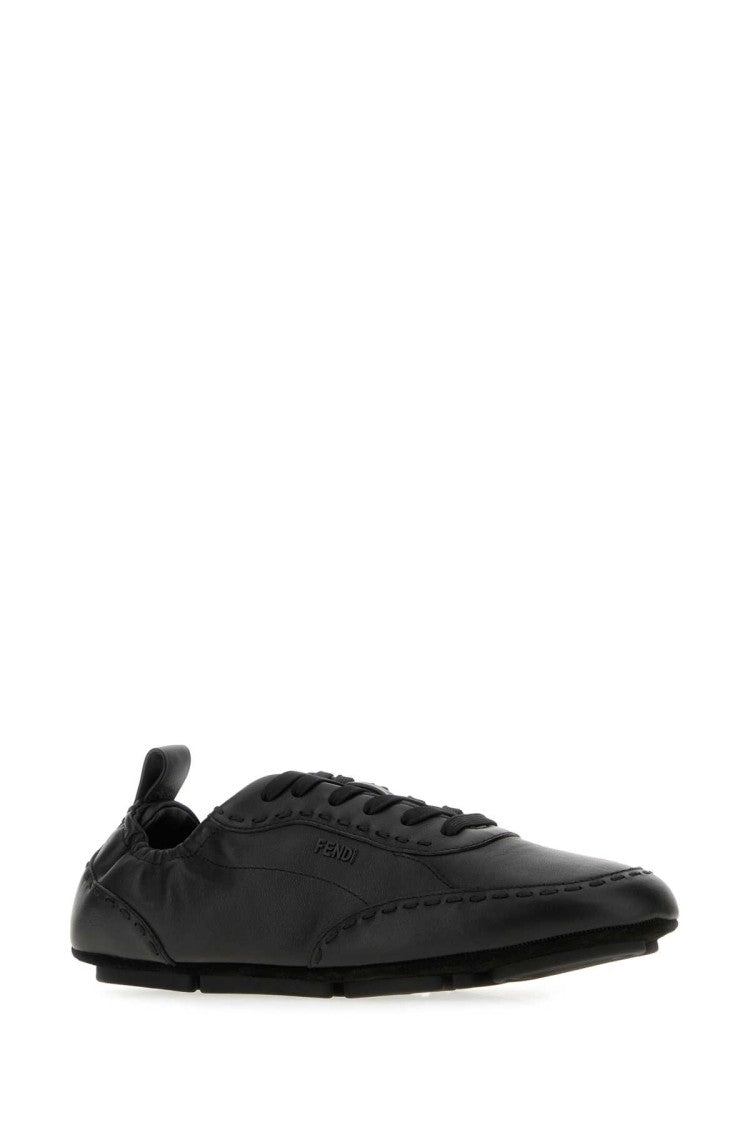 Fendi Black Leather Fendi Fit Sneakers