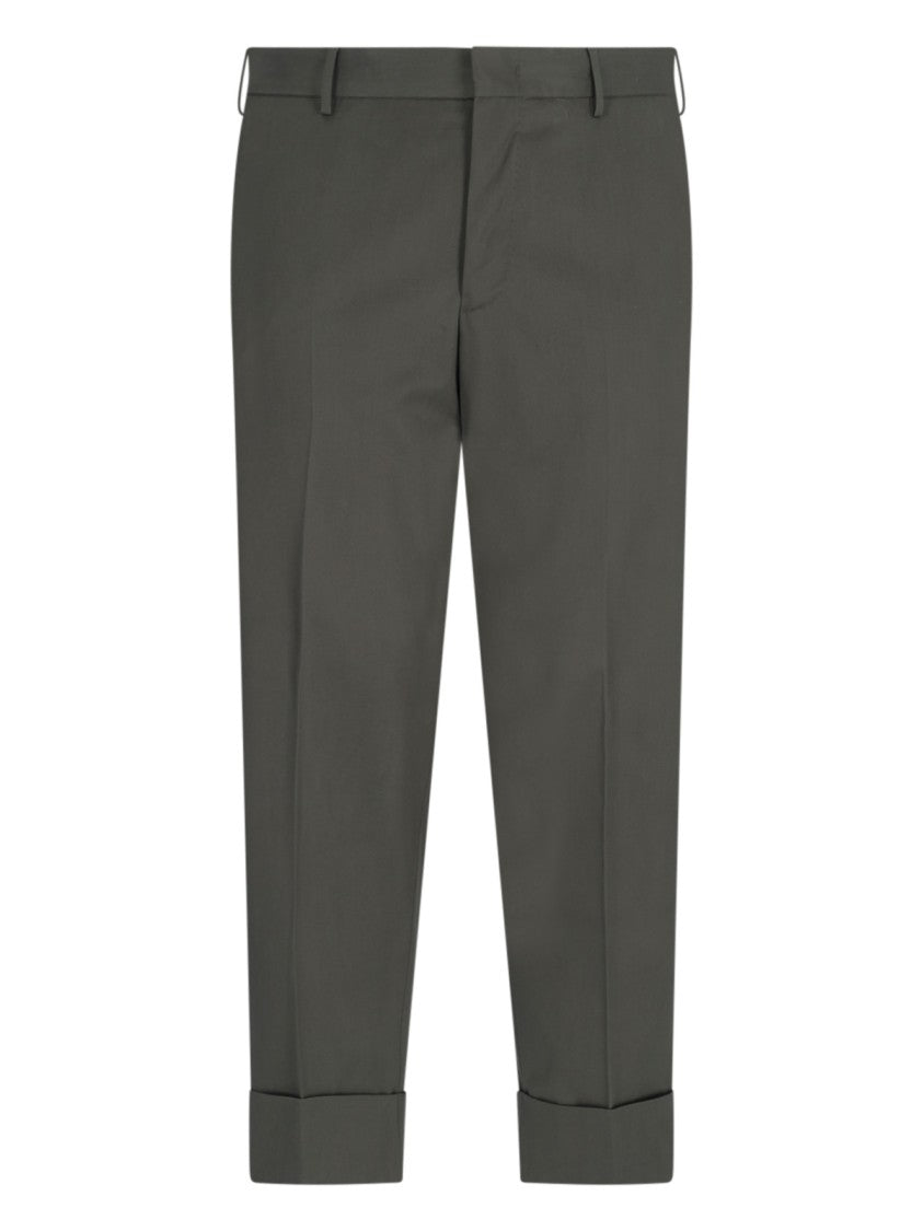 Pt Torino Chino Pants With Pleats And Feather Detail