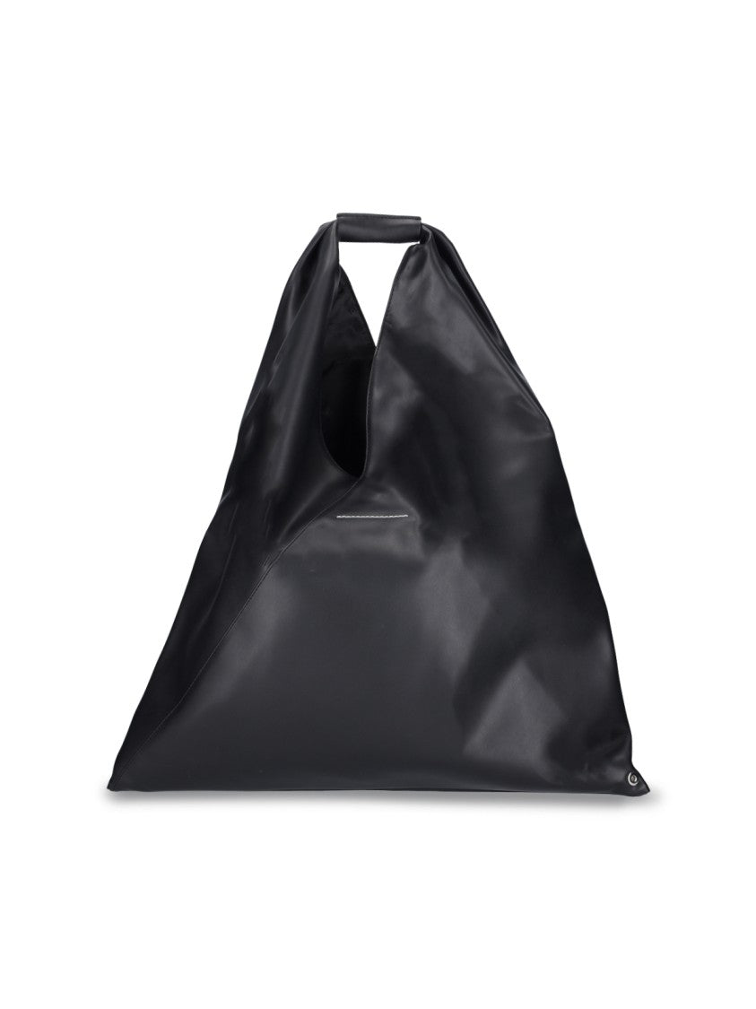 Mm6 By Maison Margiela Triangular Black Bag With Padded Handle