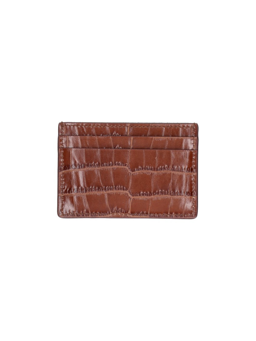 Tom Ford Brown Embossed Leather Card Holder