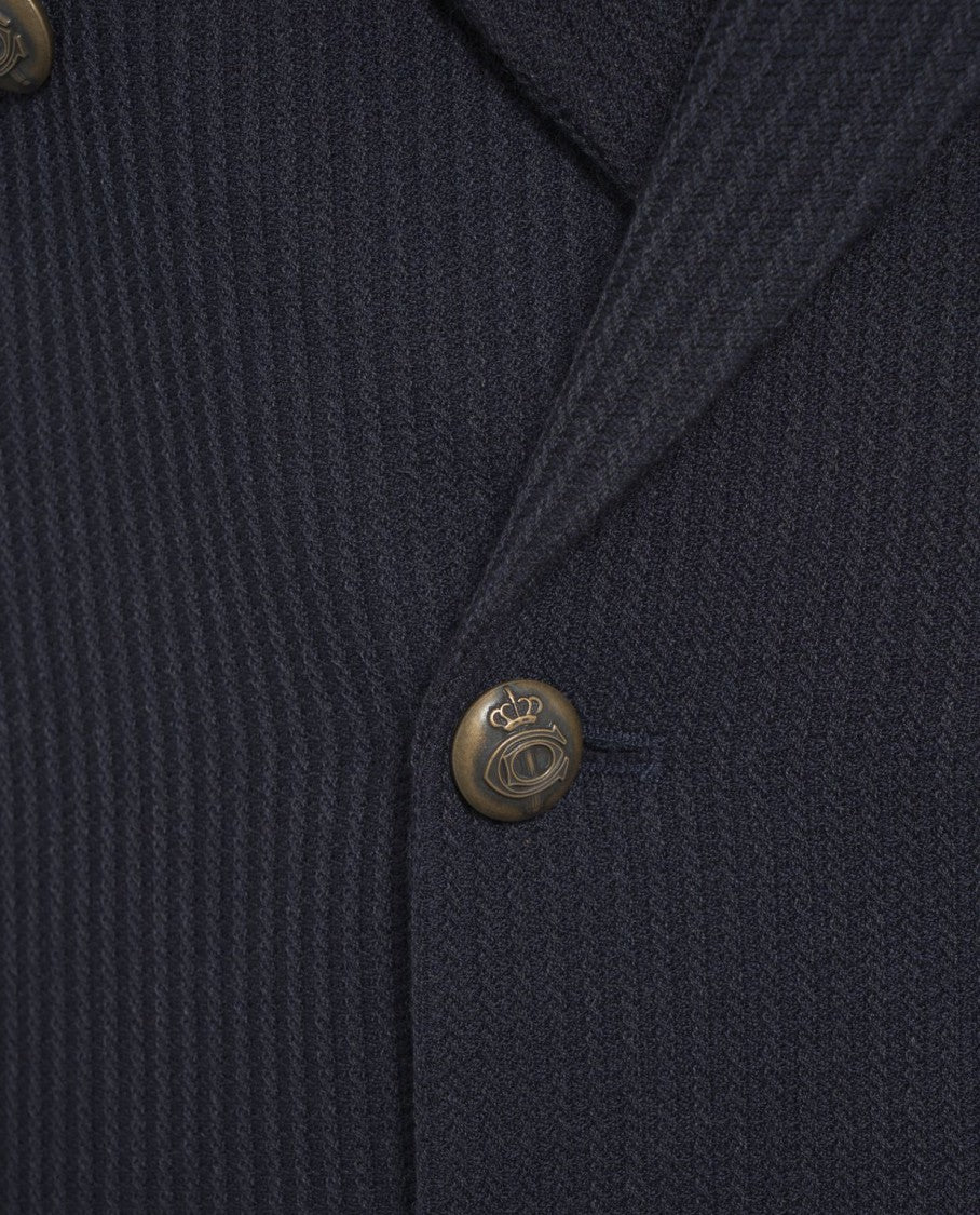 Circolo 1901 Double-Breasted Knit Blazer With Metallic Buttons