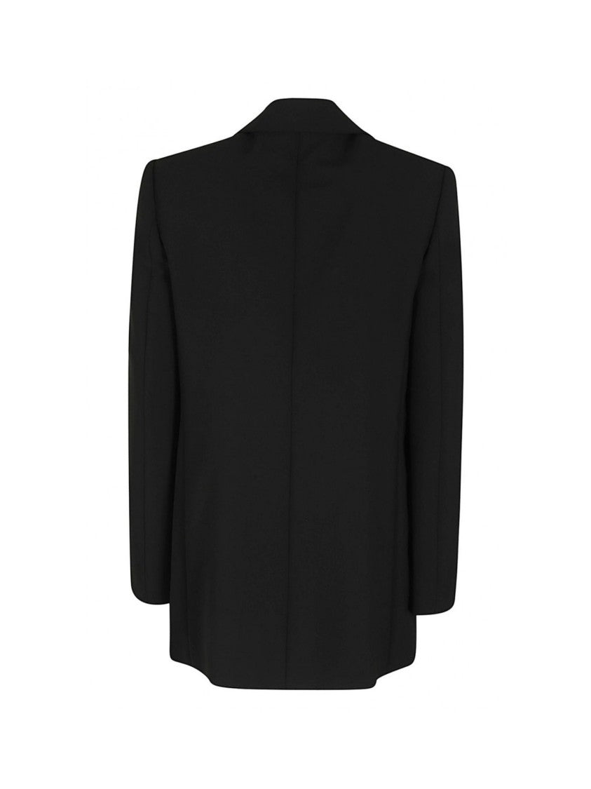 Moschino Black Single-Breasted Gold Button Closure Blazer