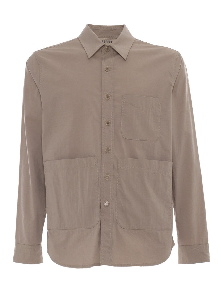 Aspesi Classic Collar Button-Down Shirt With Front Pockets