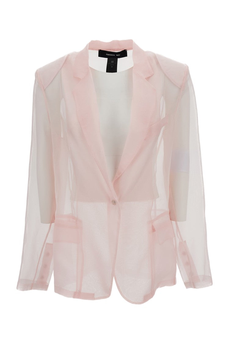 Federica Tosi Organza Silk Single-Breasted Blazer