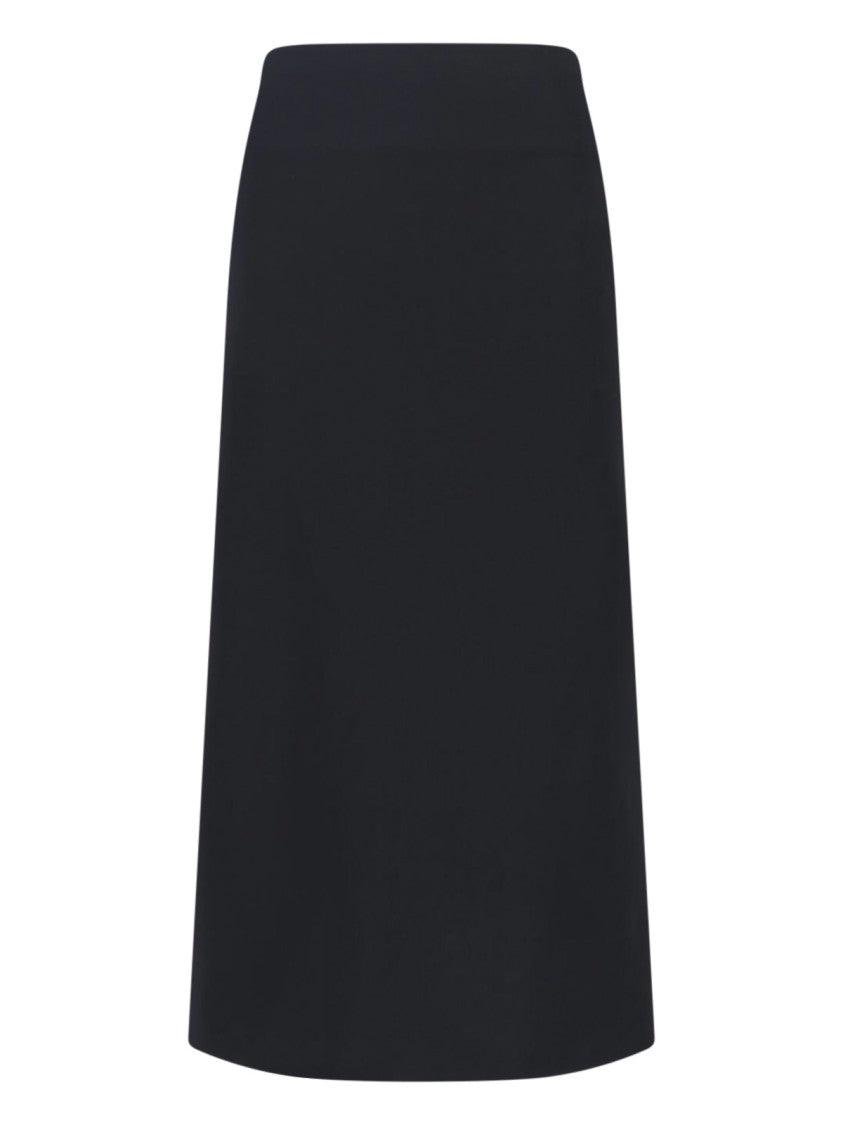 Jil Sander Black Midi Skirt With Rear Slit