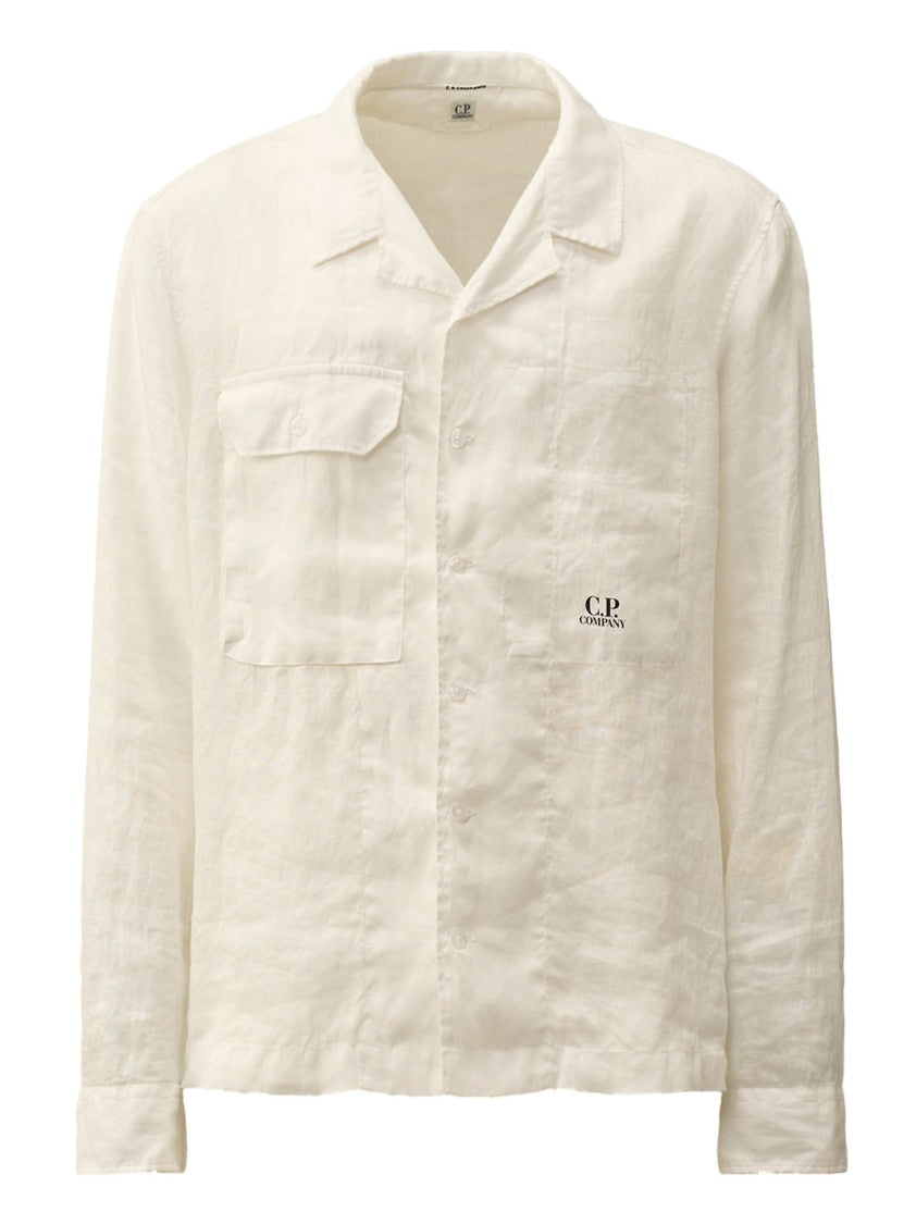 C.P. Company White Relaxed-Fit Linen Shirt