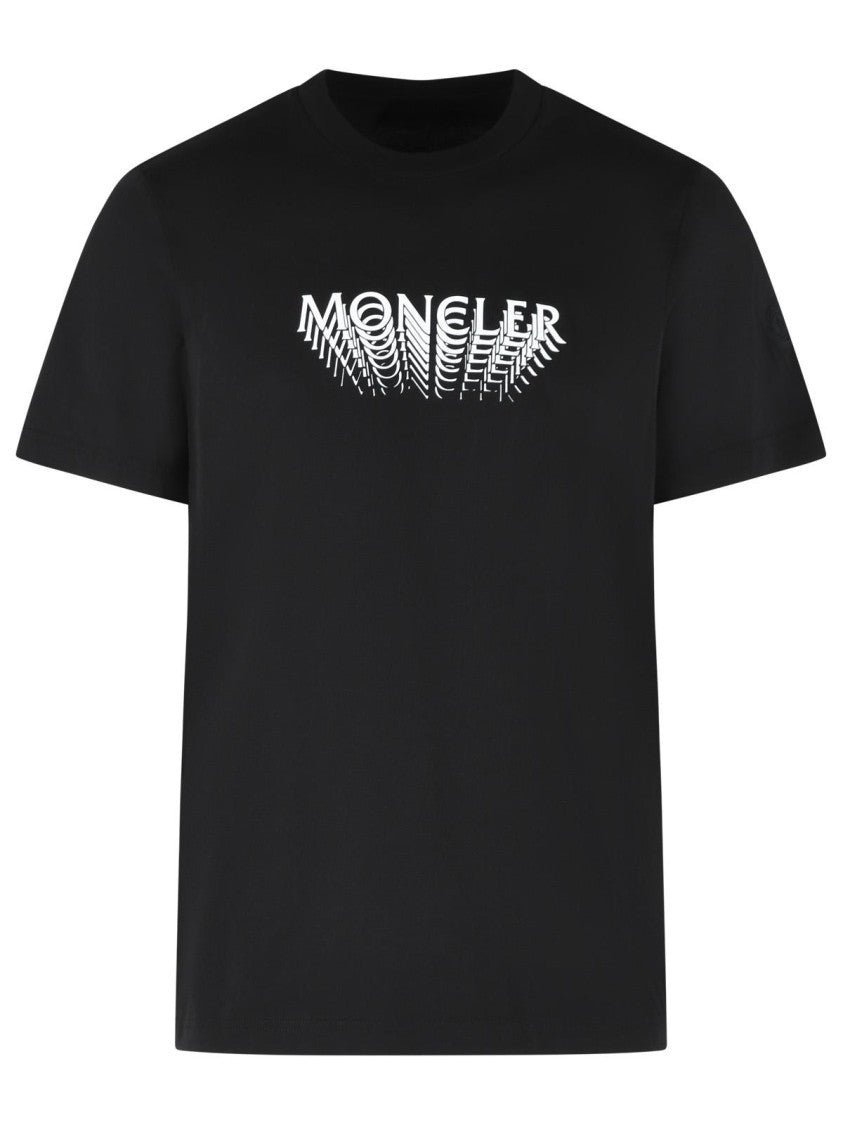 Moncler Black Cotton Short-Sleeve T-Shirt