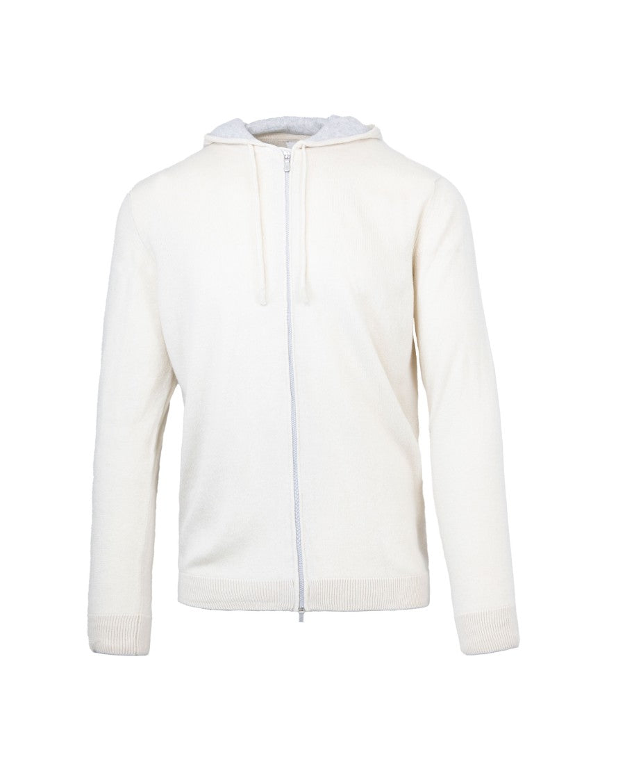 Eleventy Full-Zip Beige Sweater
