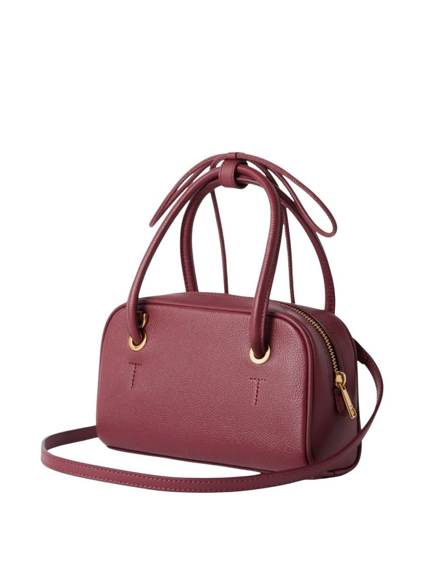 Furla Black Pebbled Leather Gold-Tone Handbag