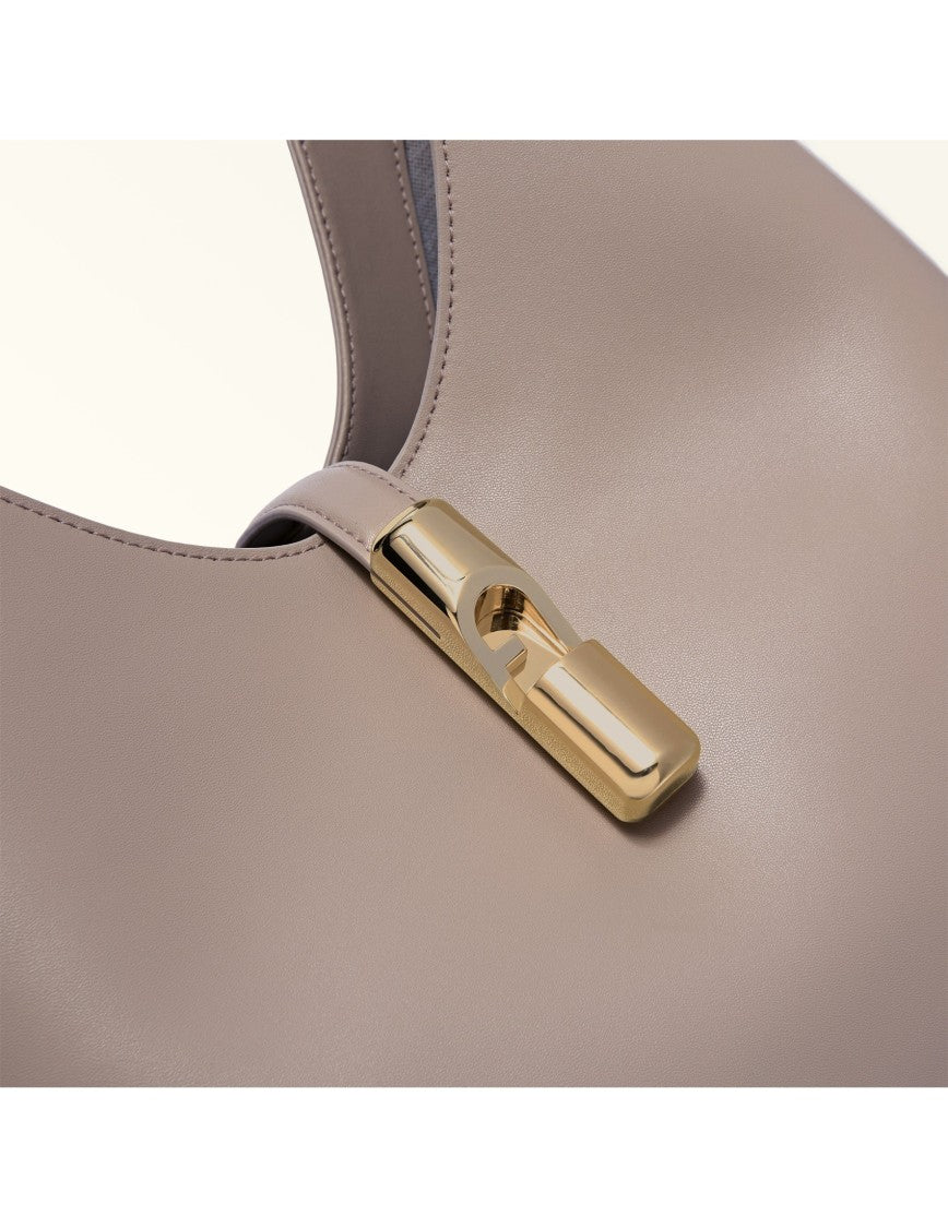 Furla Hobo Bag Goccia M In Leather Color Linen