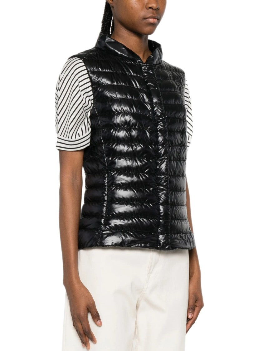 Herno Slim-Fit Quilted Gilet With Bomber Collar