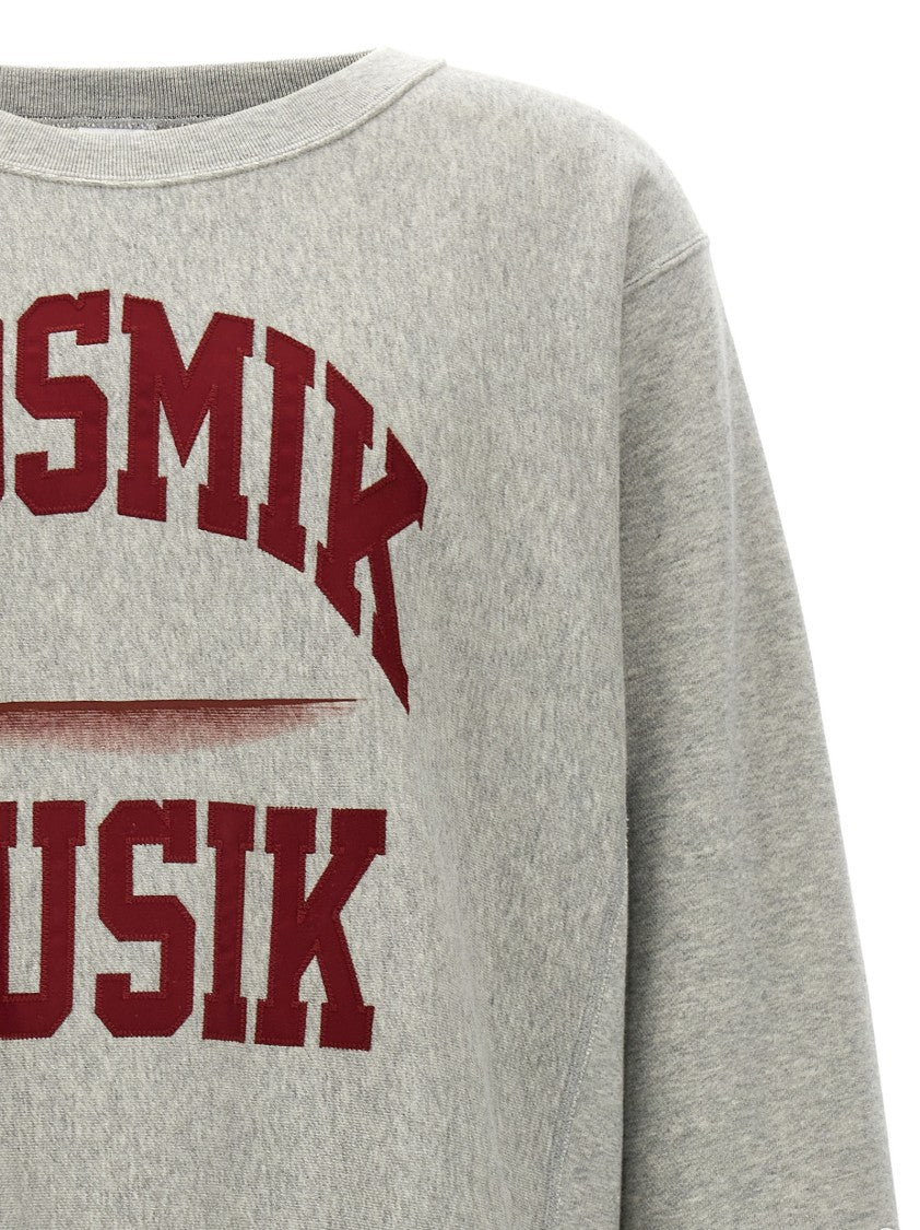Undercover Oversized Grey Crewneck Sweatshirt With Bold Embroidery