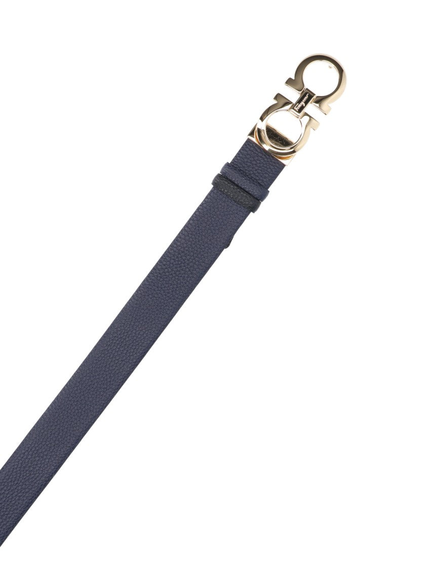 Ferragamo Reversible "Gancini" Belt – Blue/Black