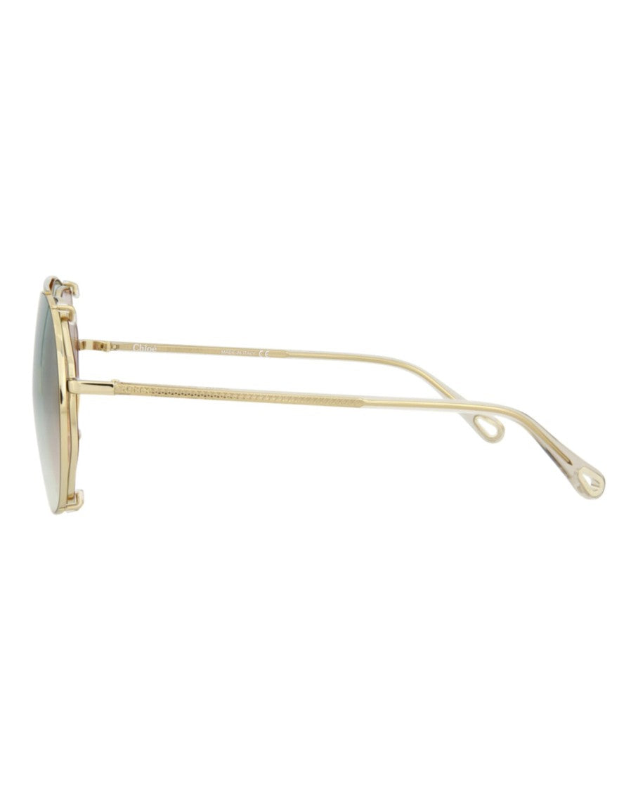 Chloé Round-Frame Metal Sunglasses