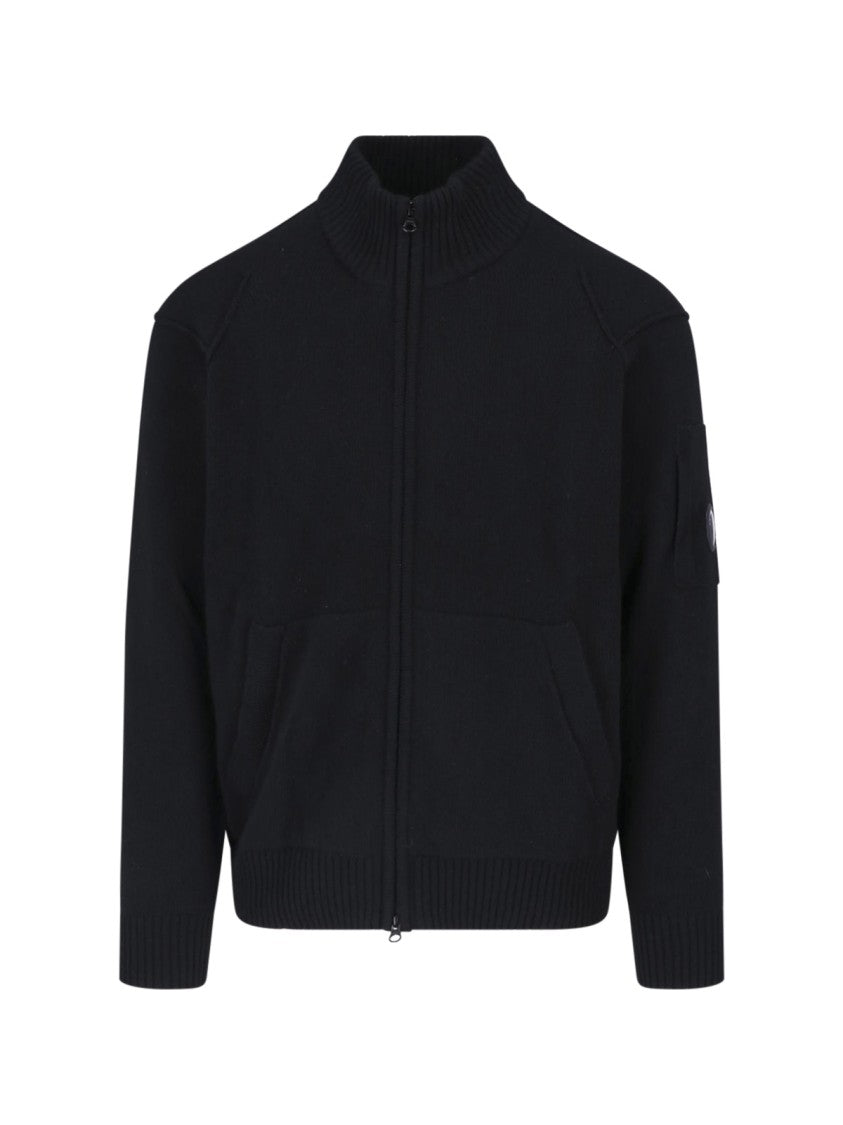 C.P. Company High-Collar Zip Cardigan With Unique Lens Detail