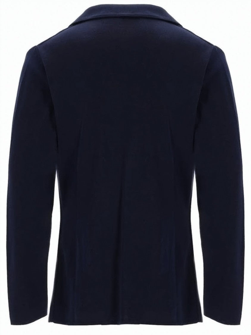 Lardini Tailored Fit Navy Cotton Jacket