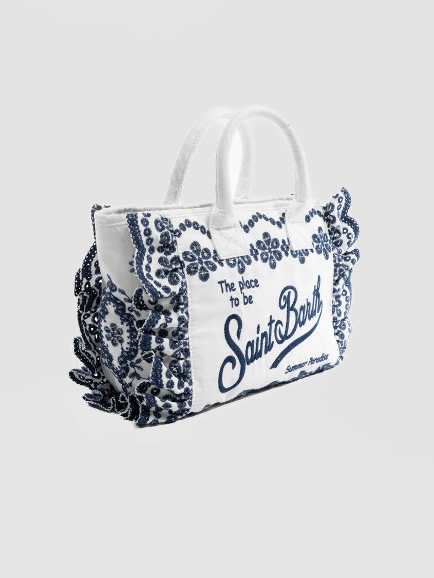 Mc2 Saint Barth Rectangular Tote Bag With Floral Embroidery