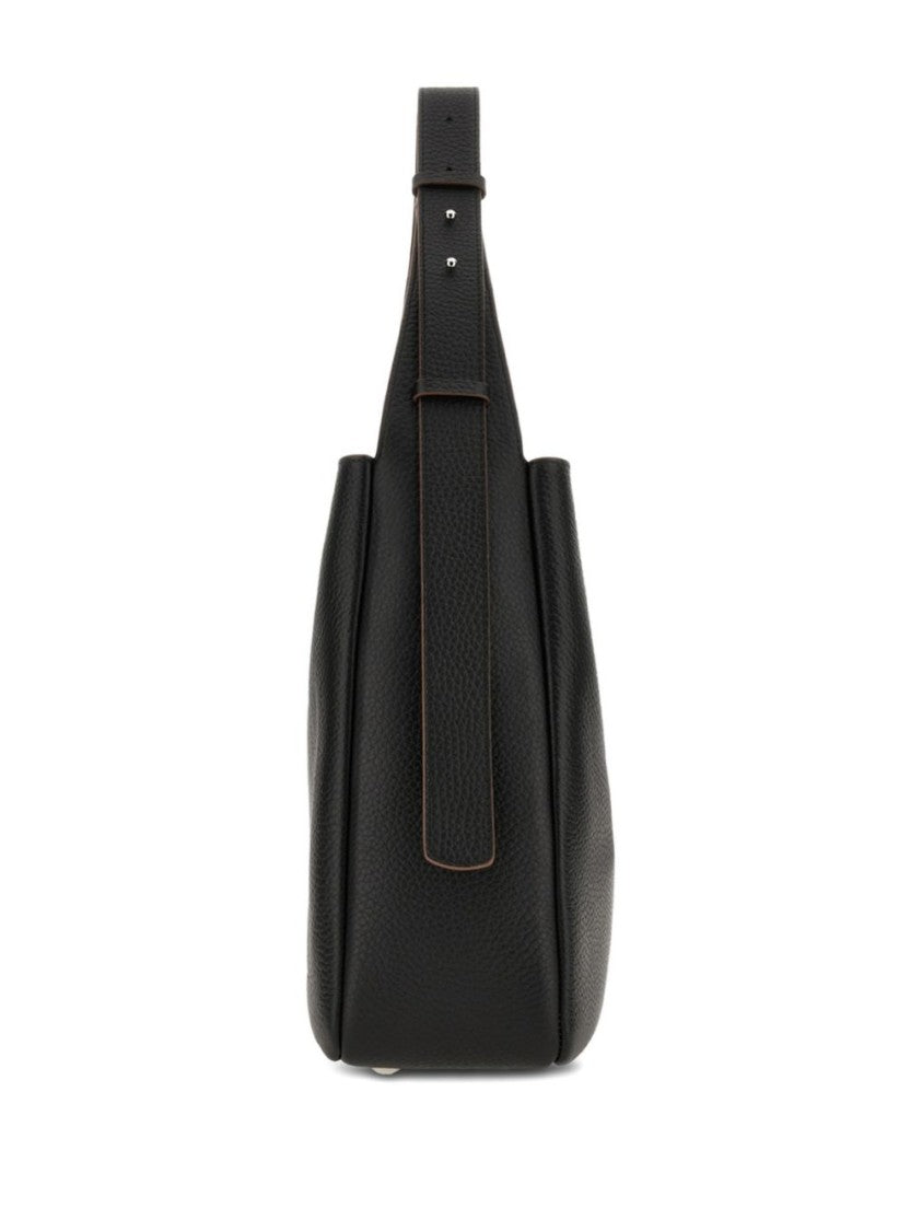 Hogan Pebbled Calfskin Structured Handbag