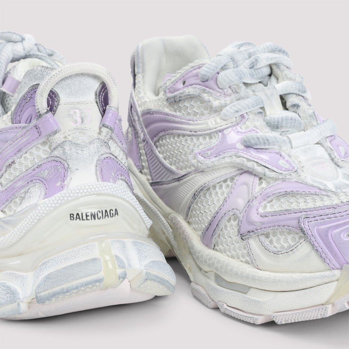 Balenciaga Runner 2 Grey And Pink Polyurethane Sneakers
