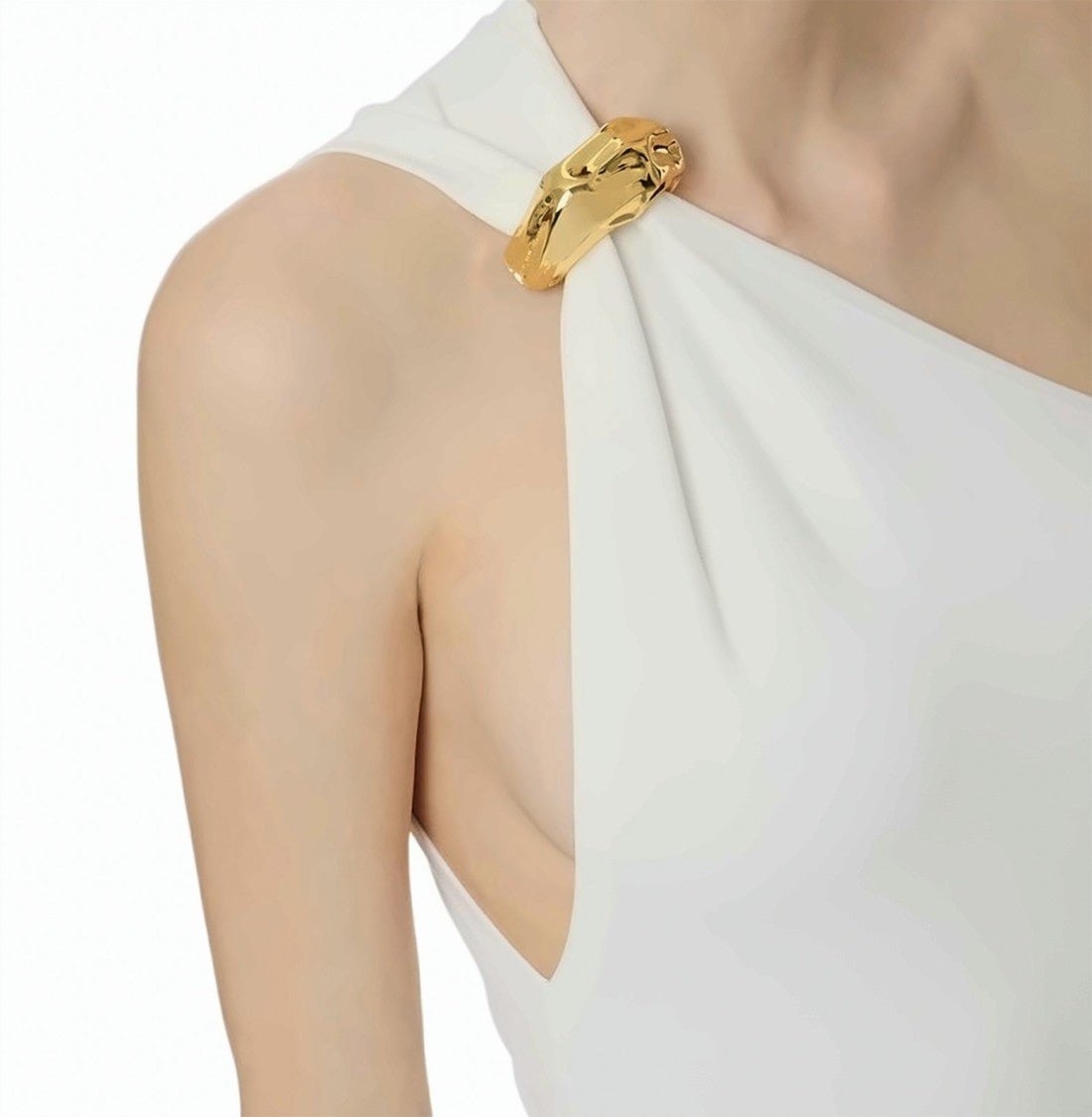 Elisabetta Franchi Red Carpet One Shoulder Knit Dress