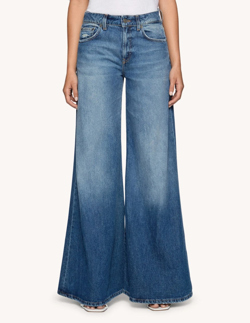 Dondup High-Waisted Wide-Leg Jeans With Vintage-Inspired Fading