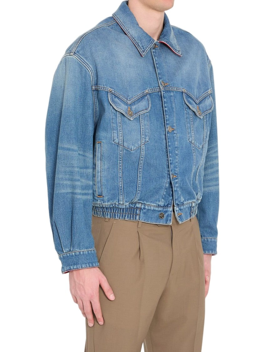 Versace Light Blue Red Insert Shirt