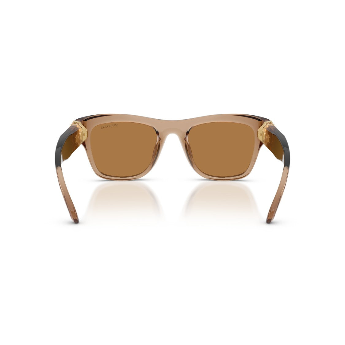 Swarovski 0Sk6056u Translucent Brown Square Sunglasses With Gold-Tone Accents