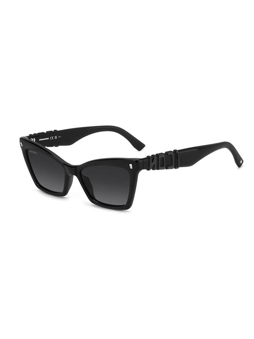 Dsquared2 Cat-Eye Black Sunglasses With Unique Textured Temples