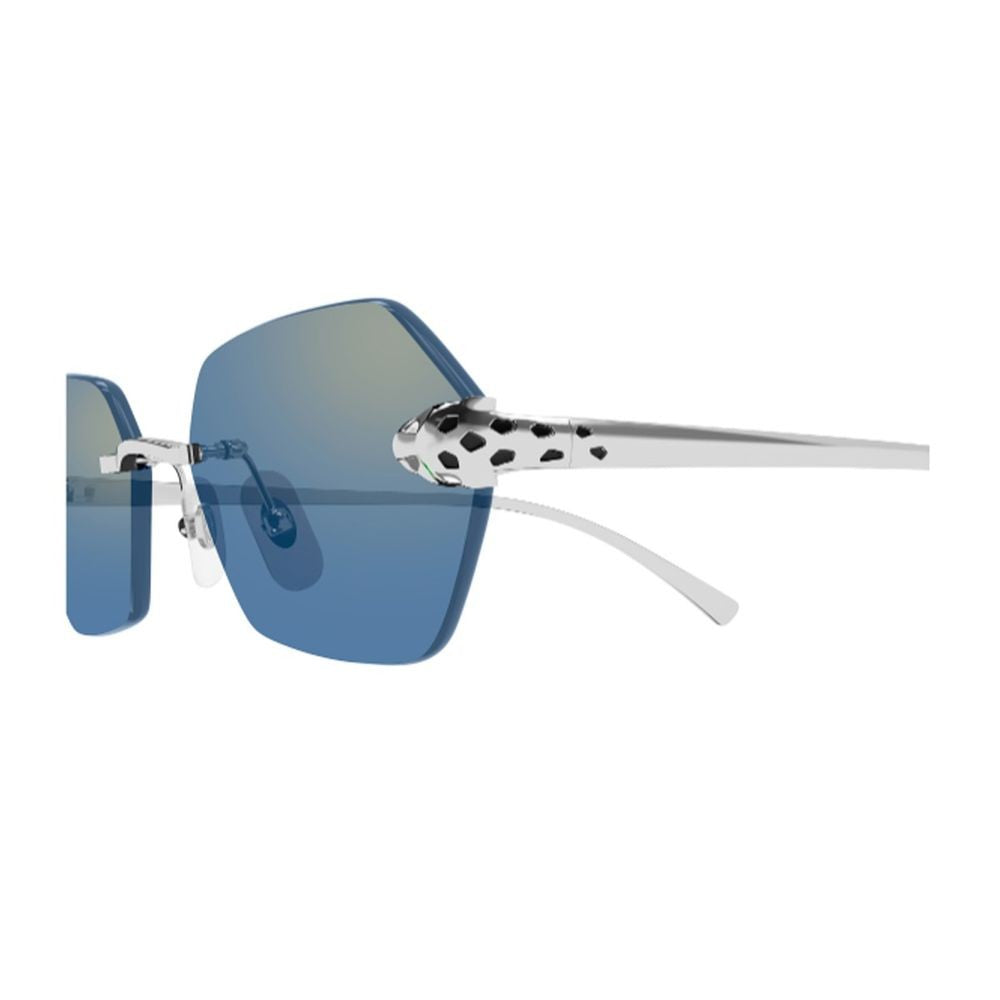 Cartier Geometric Rimless Sunglasses With Panthère Details
