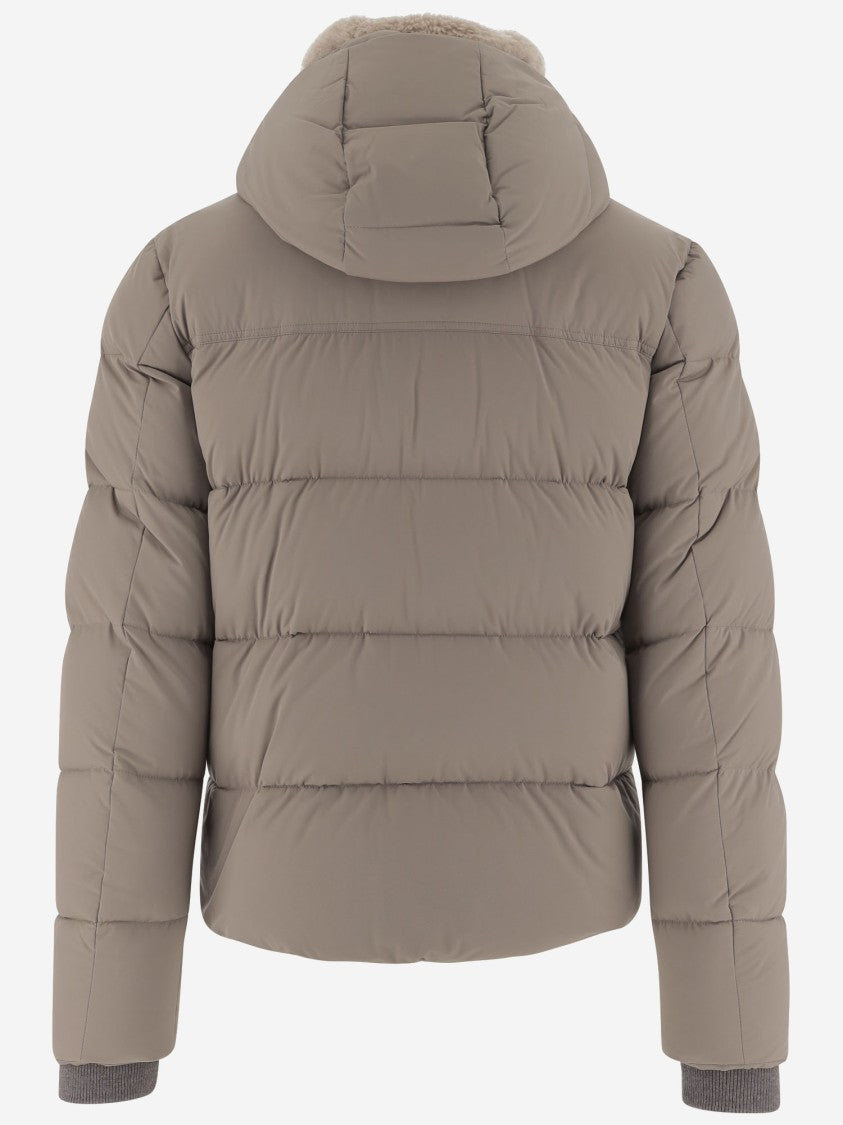 Moorer Quilted Down Jacket With High Collar And Removable Hood