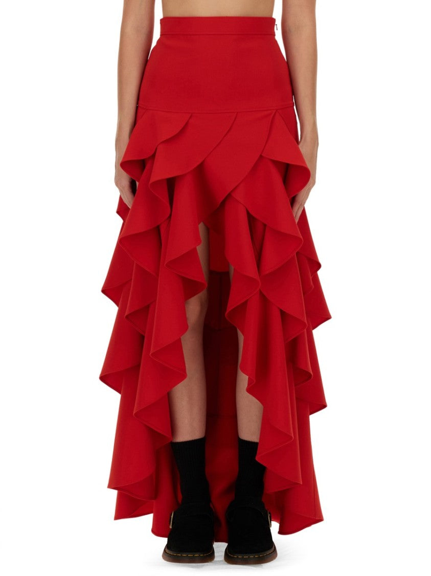 Moschino Crepe Skirt With Ruffles
