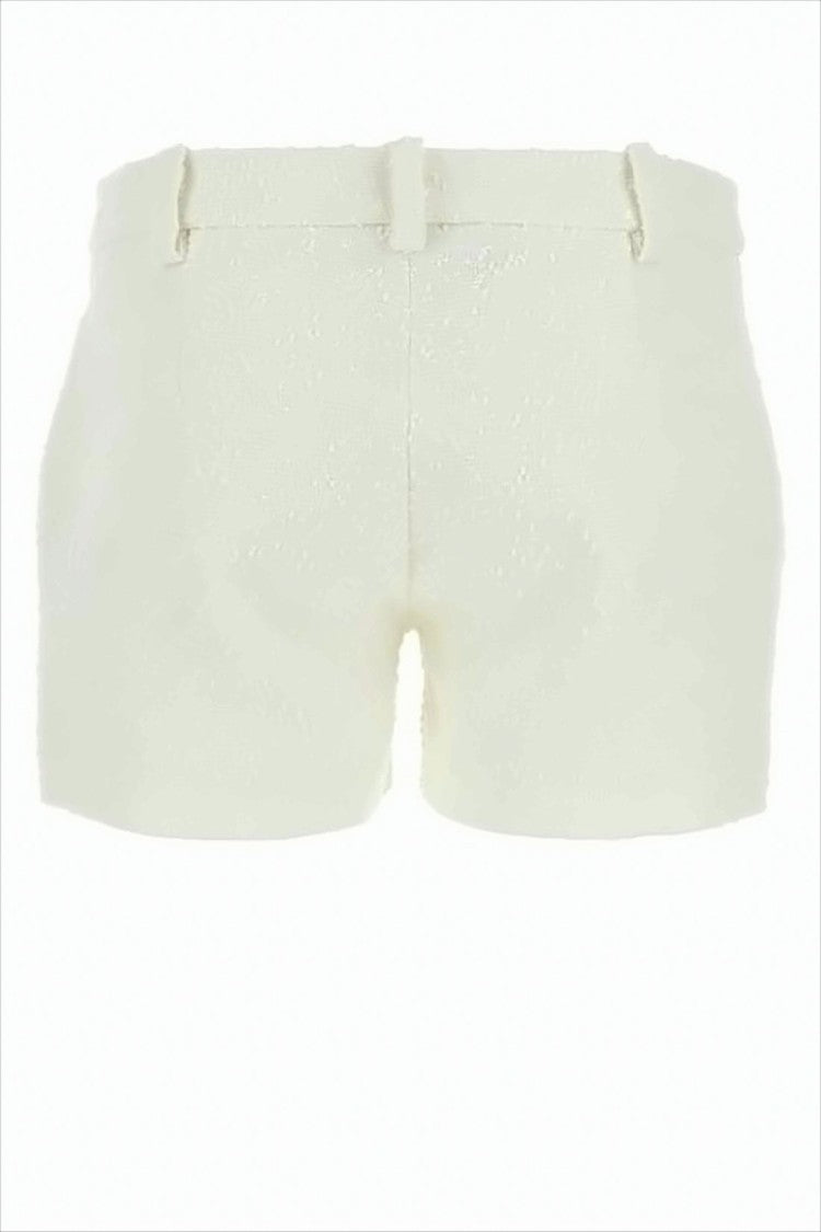 Ami Tailored Textured White Shorts With Structured Silhouette