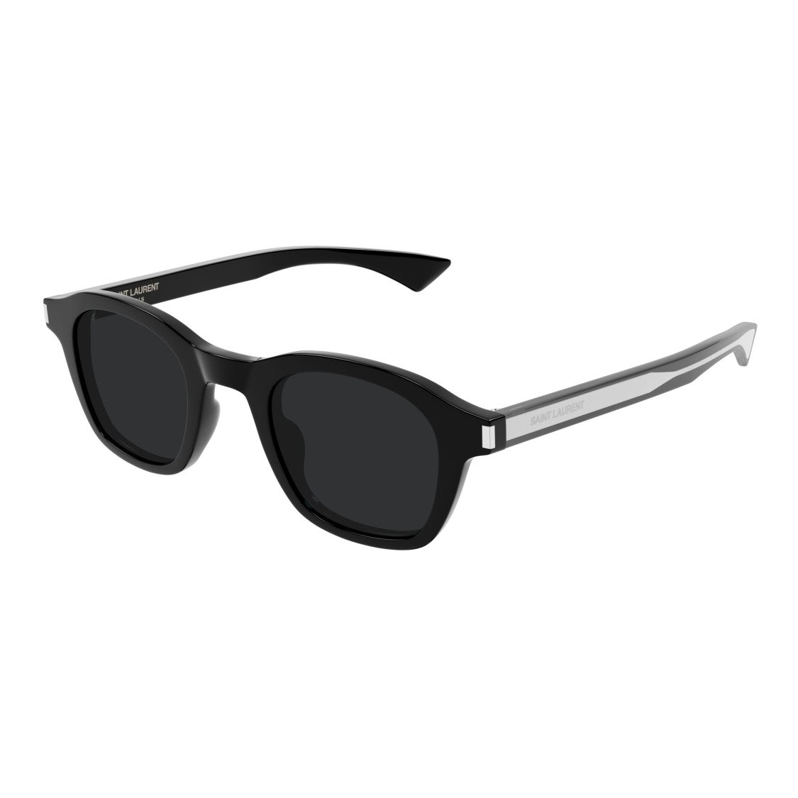 Saint Laurent Bold Square-Frame Sunglasses With Transparent Temples