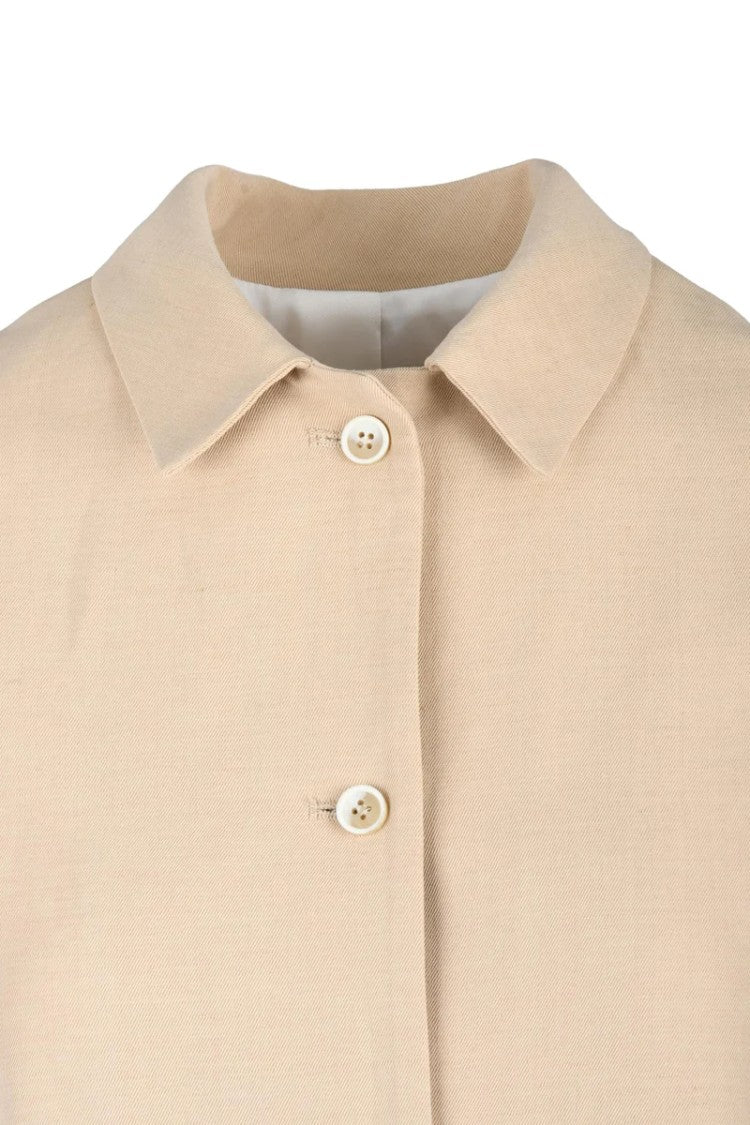 Fabiana Filippi Beige Tailored Button Closure Viscose-Linen Jacket