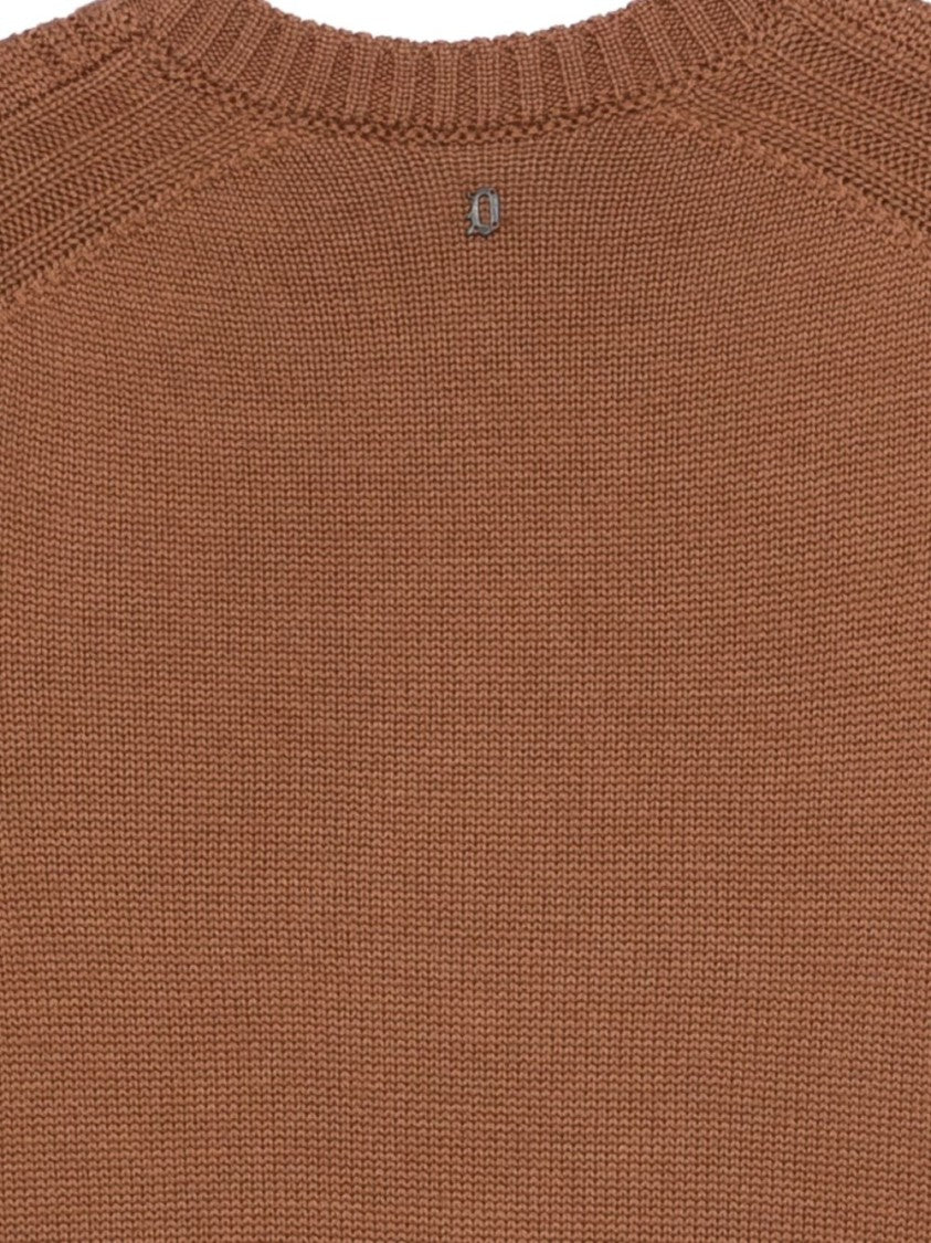 Dondup Brown Ribbed Knit Sweater