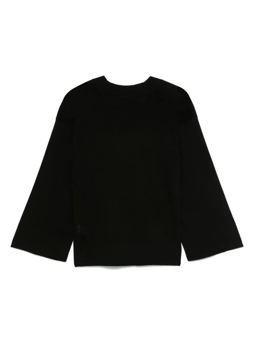 Malo Relaxed Fit Black V-Neck Sweater