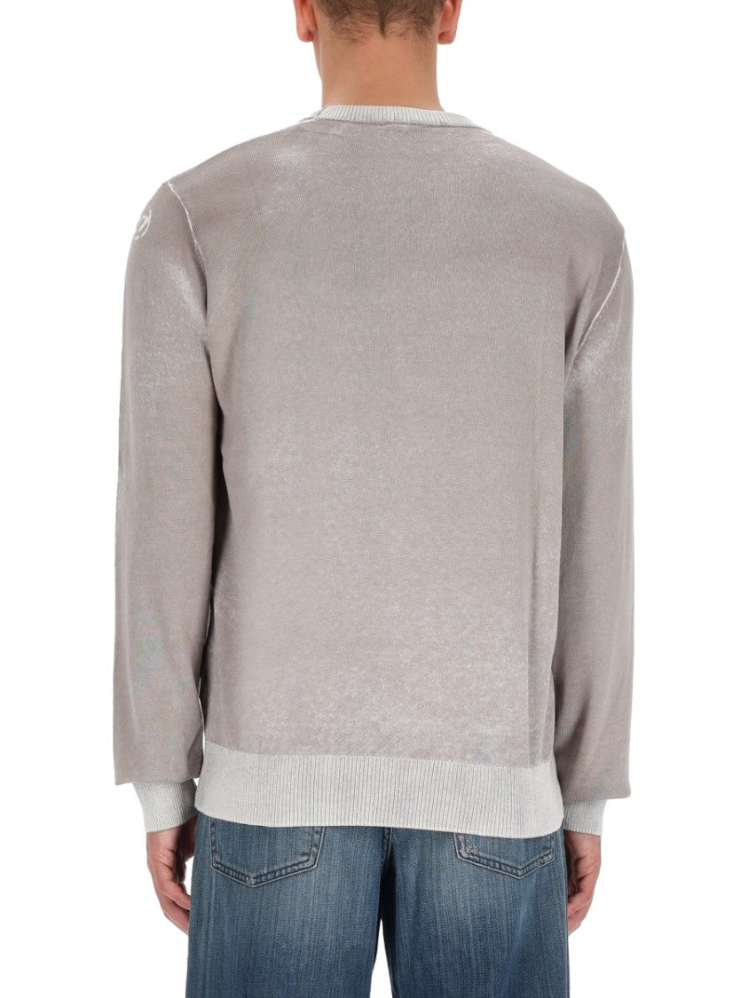 Diesel Relaxed Fit Grey Cotton Sweater