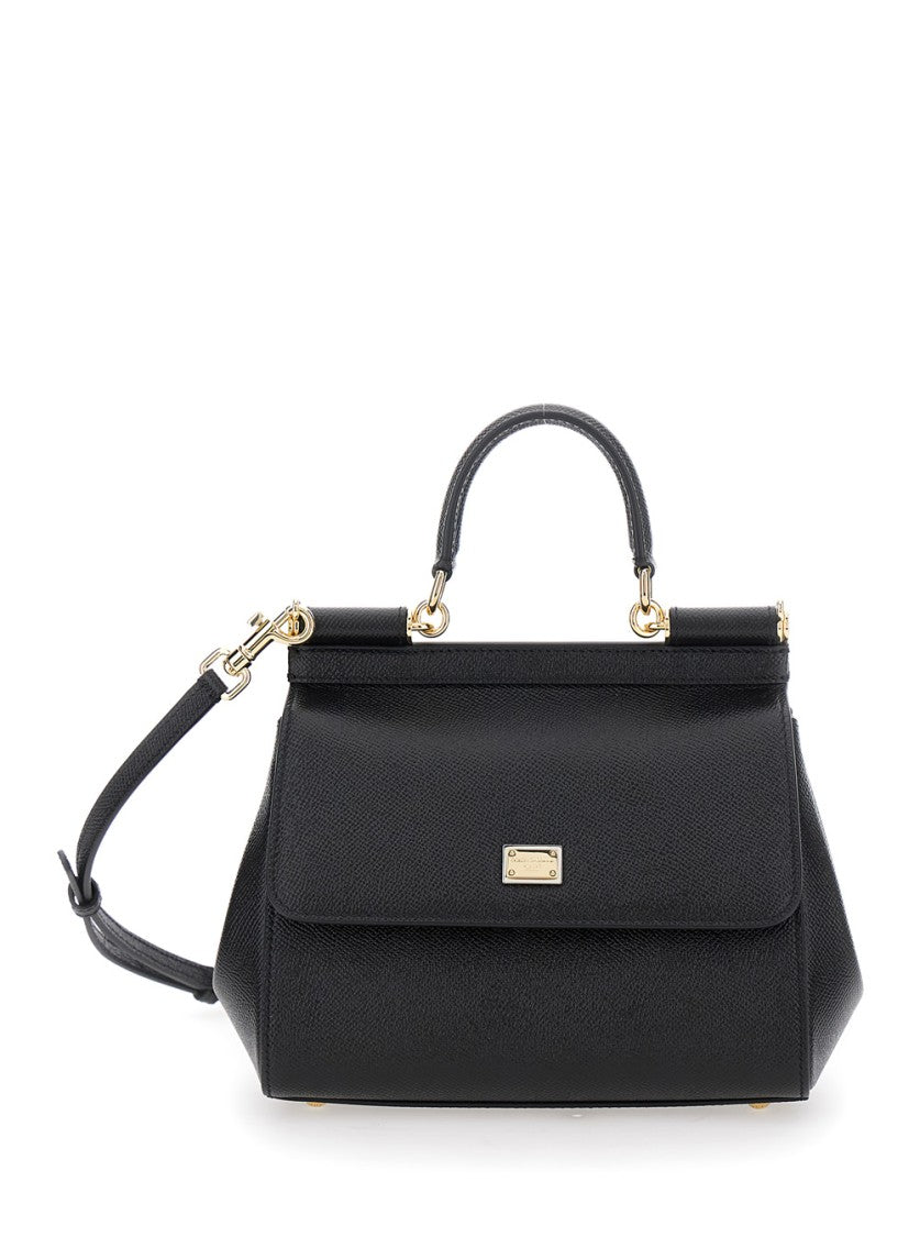 Dolce & Gabbana Black Structured Black Shoulder Bag
