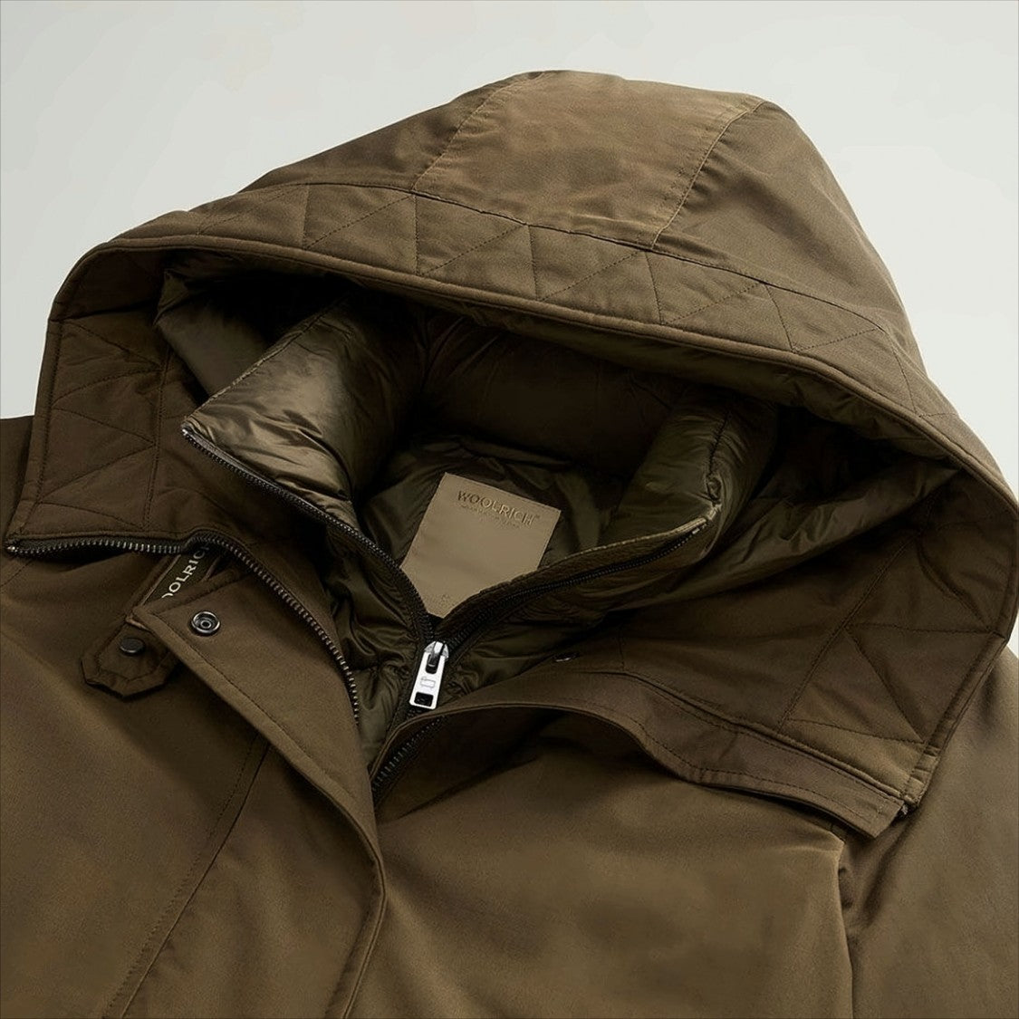 Woolrich Three-Layer Brown Parka With Removable Quilted Jacket