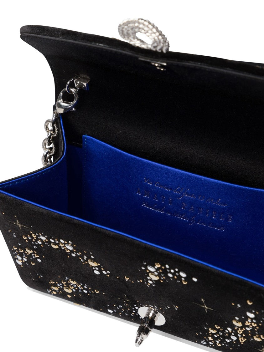 Amato Daniele Compact Black Satin Crossbody Bag