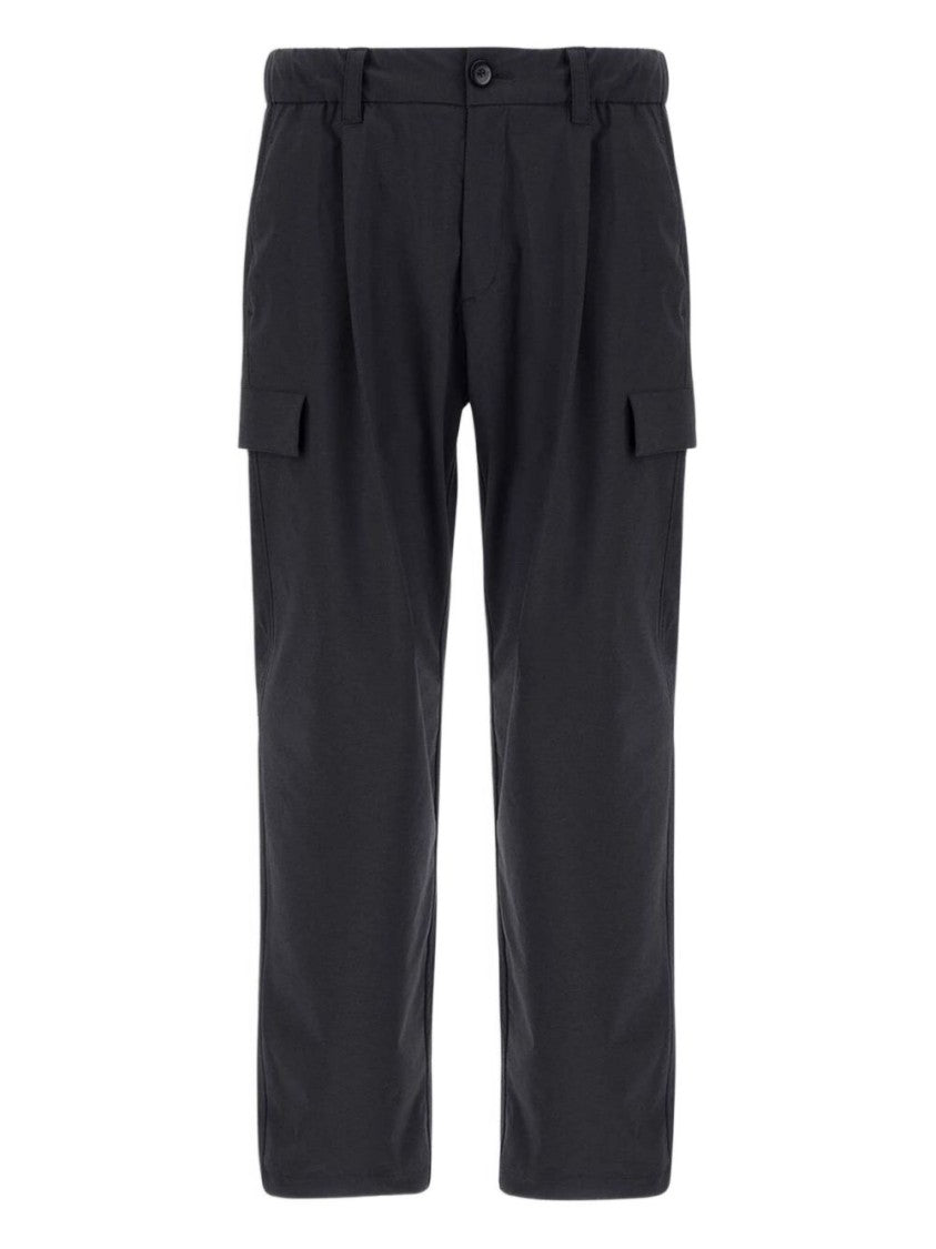 Herno Anthracite Trousers With Cargo Pockets And Belt Loops