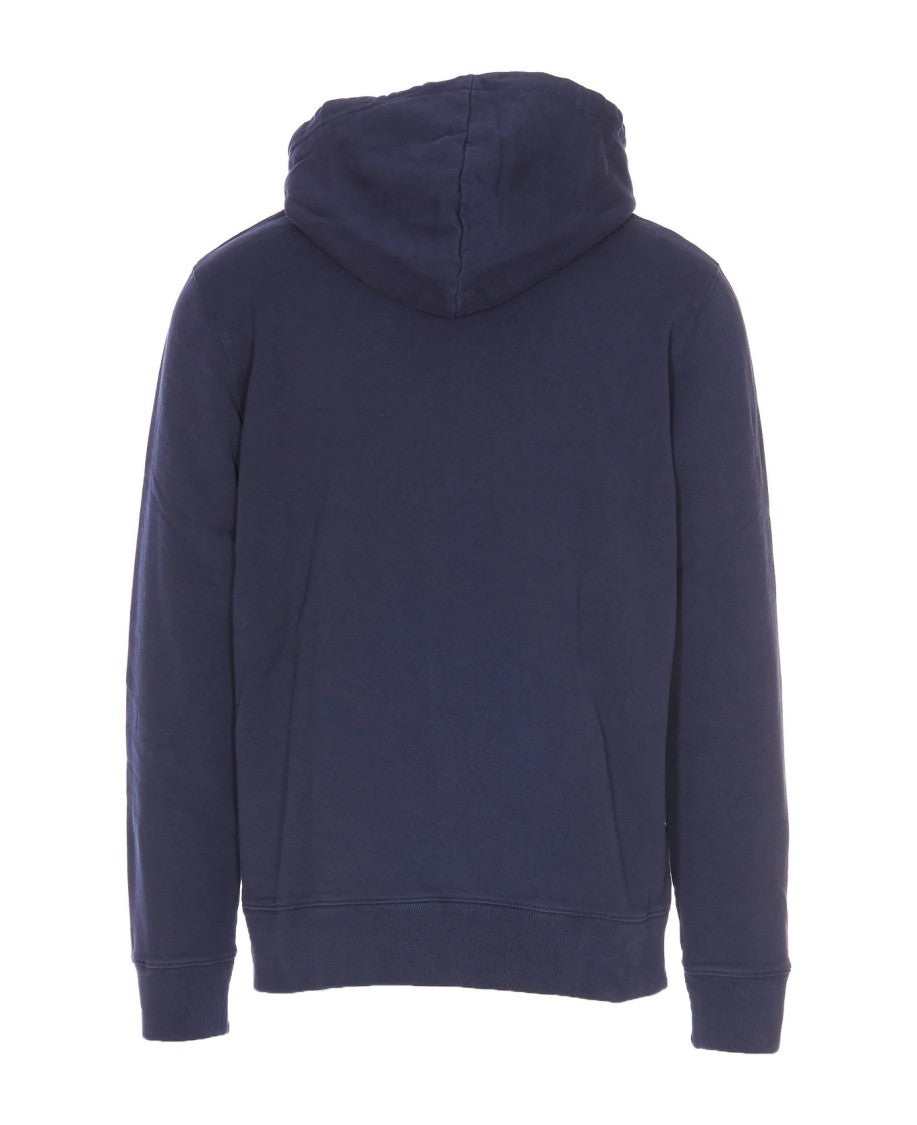 Maison Kitsuné Pullover Hoodie With Embroidered Chest Logo And Kangaroo Pocket