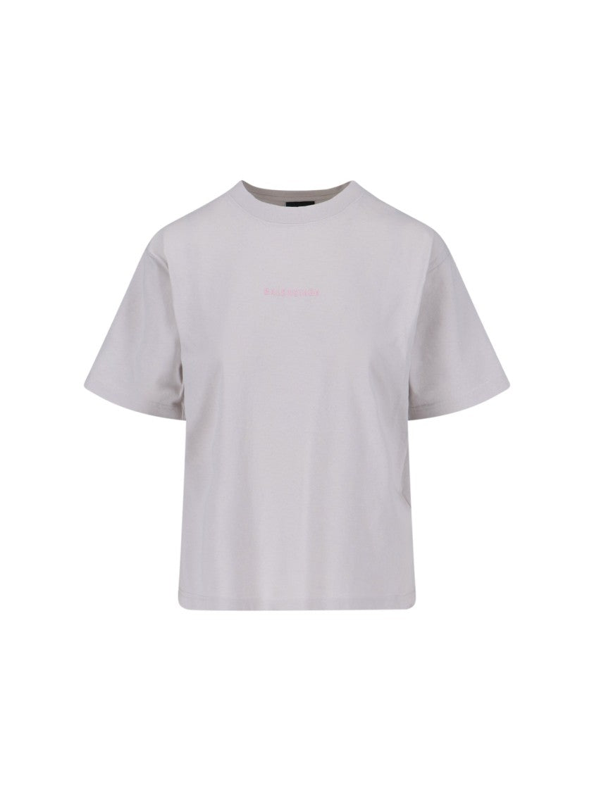 Balenciaga Logo T-Shirt – Light Grey