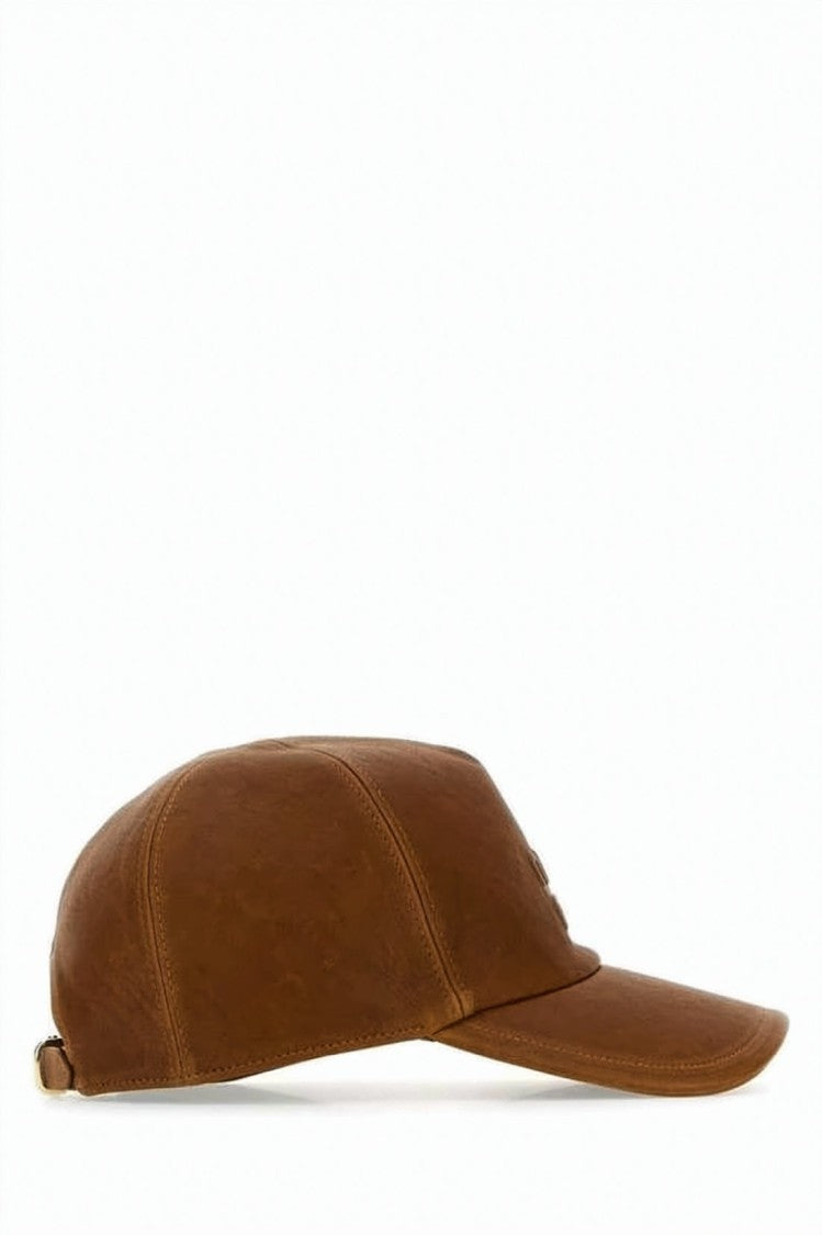 Miu Miu Smooth Leather Cap With Structured Crown And Curved Brim