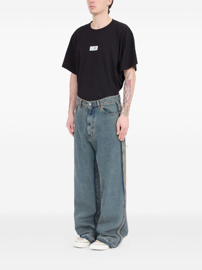 Mm6 By Maison Margiela Relaxed Fit Distressed Wide-Leg Jeans